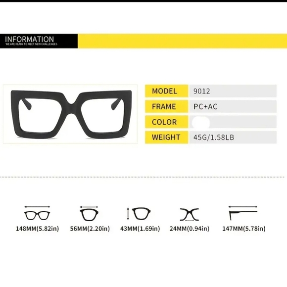 New Eyeglasses Frame Two-Color Square Frame - Picture 8 of 14